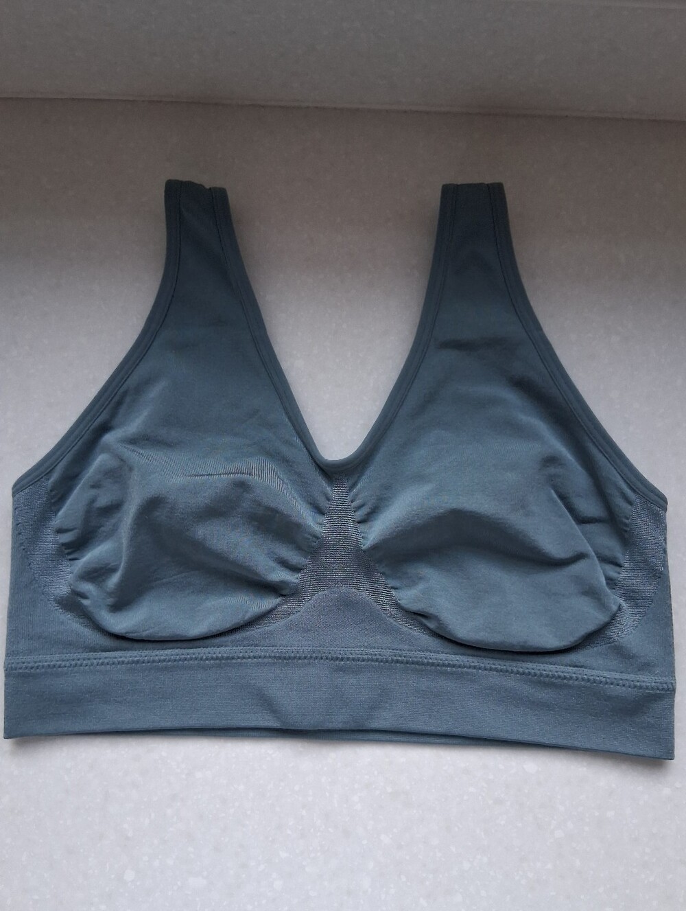 Wacoal B Smooth Seamless Slate Blue Wireless V-Neck Comfort Bra